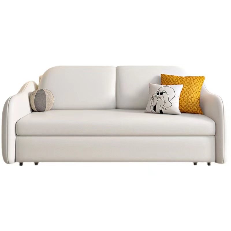 Faux leather Sleeper Sofa with Pillow Back Sofa Bed with Detachable Mattress