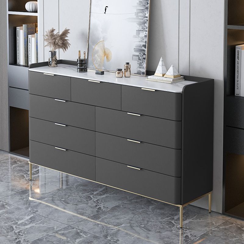 Classic Glam Storage Chest Stone Dresser with 8/9 Drawers , 15.6-inch Width