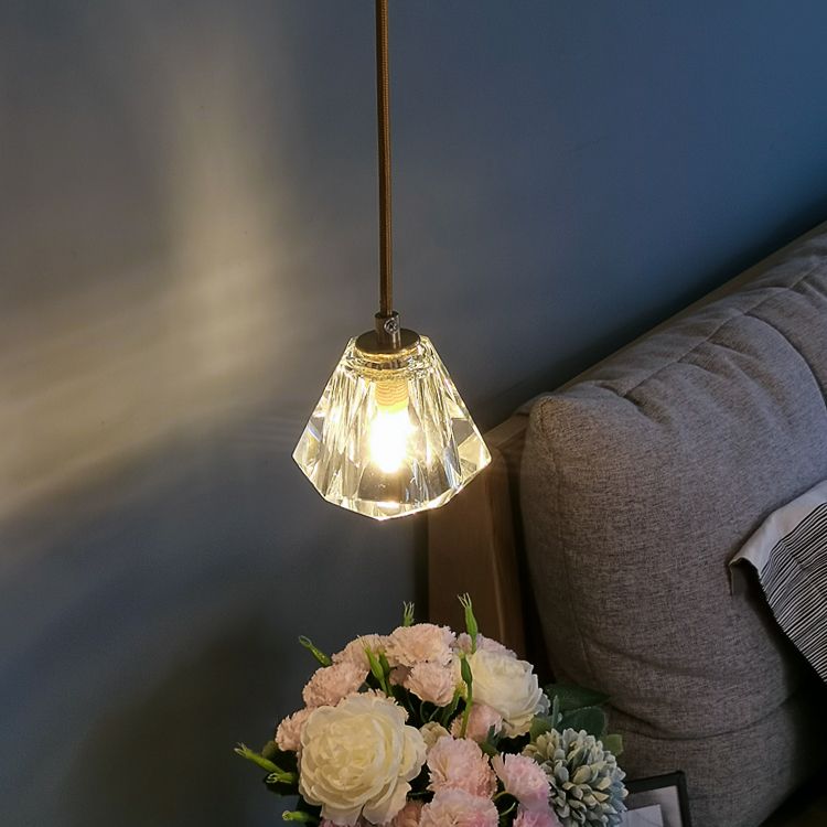 Crystal Hanging Lights Modern Style 1 Head Hanging Mount Fixture for Bedroom