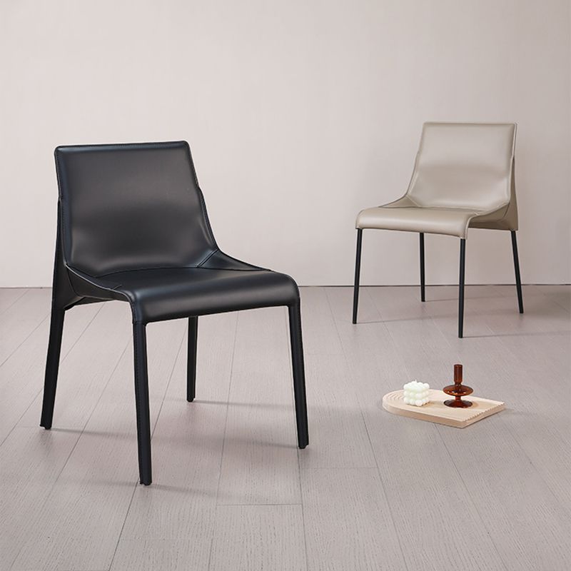 Upholstered Dining Chairs Modern Faux Leather Dining Side Chair