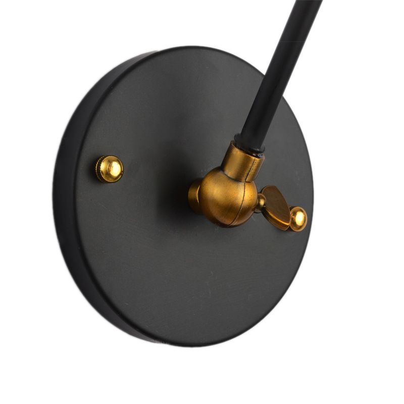 Industrial Cone Sconce Lighting Fixtures Glass 1-Light Wall Mounted Wall Lights in Black