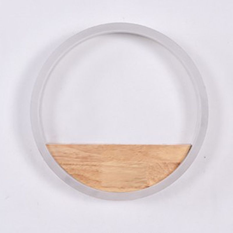Moderne Stil runde Wandlampen Holz 1 Licht Wandbeleuchtung