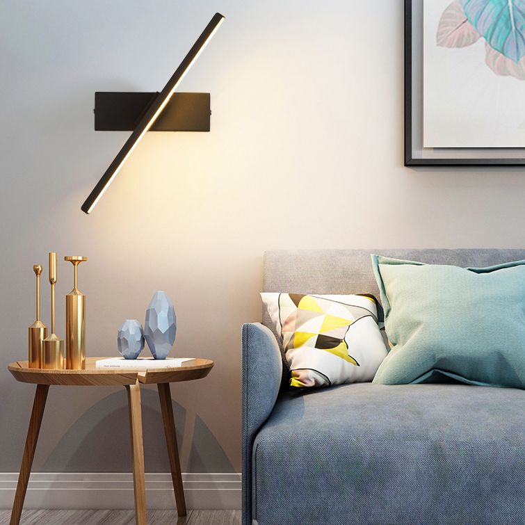 Modern Nordic Style Linear Wall Sconce Aluminum 1 Light Sconces for Study Bedroom
