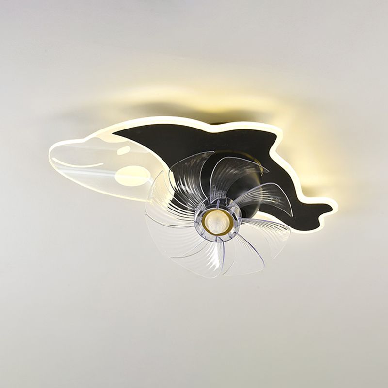 Cartoon LED Plafond lampe à fans à 360 degrés Rotatif pour enfants SEMI SEMI MOUR MONT