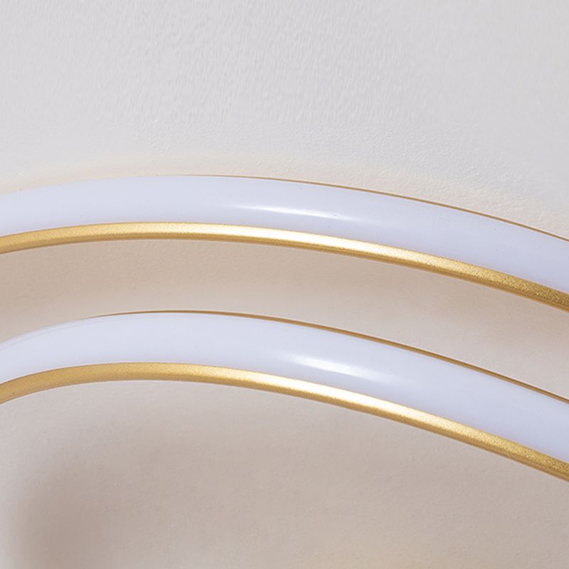 Modern Metal Flush Mount LED Linear Shape Ceiling Light with Acrylic Shade for Living Room