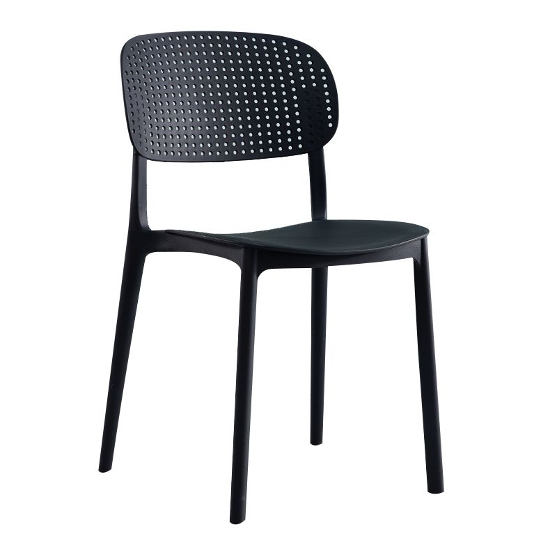 Silla escandinava de plástico para comedor, cocina, silla lateral con respaldo abierto
