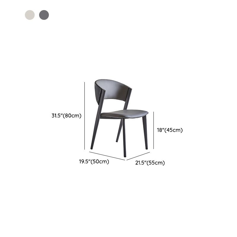 Modern Style Side Chair Open Back Metal Dining Room Chair for Kitchen