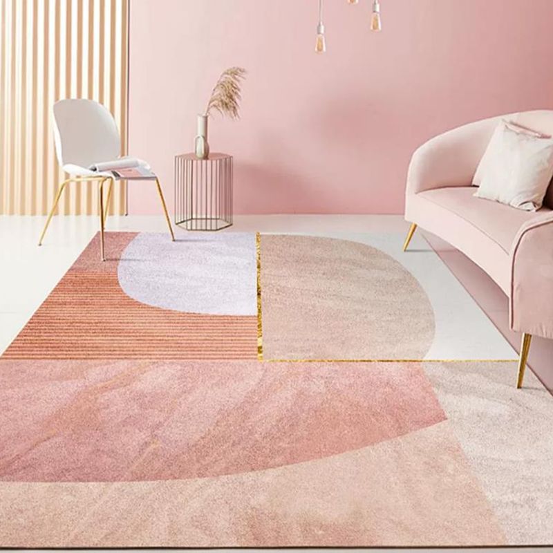 Light Brown Modern Rug Polyester Color Lump Rug Non-Slip Backing Rug for Living Room