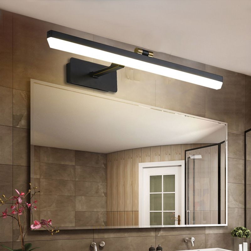 Lampada scontata nera in metallo LED LED allungato a parete tradizionale Vanity Light, 17 "/38" /22.5 "di larghezza