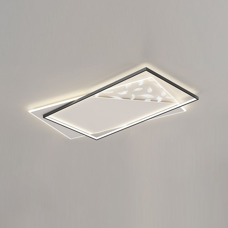 Vierkante LED-inbouwlamp Feather Pattern Simplicity-plafondlamp voor slaapkamer