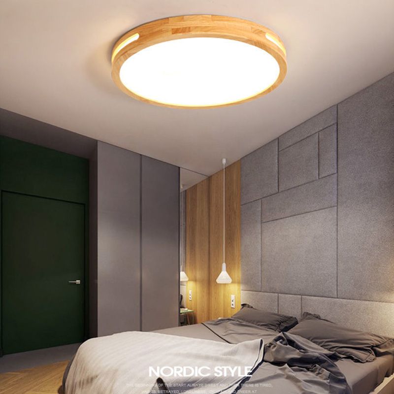 Plafonnier encastré en bois massif, lampe moderne pour bureau et salon