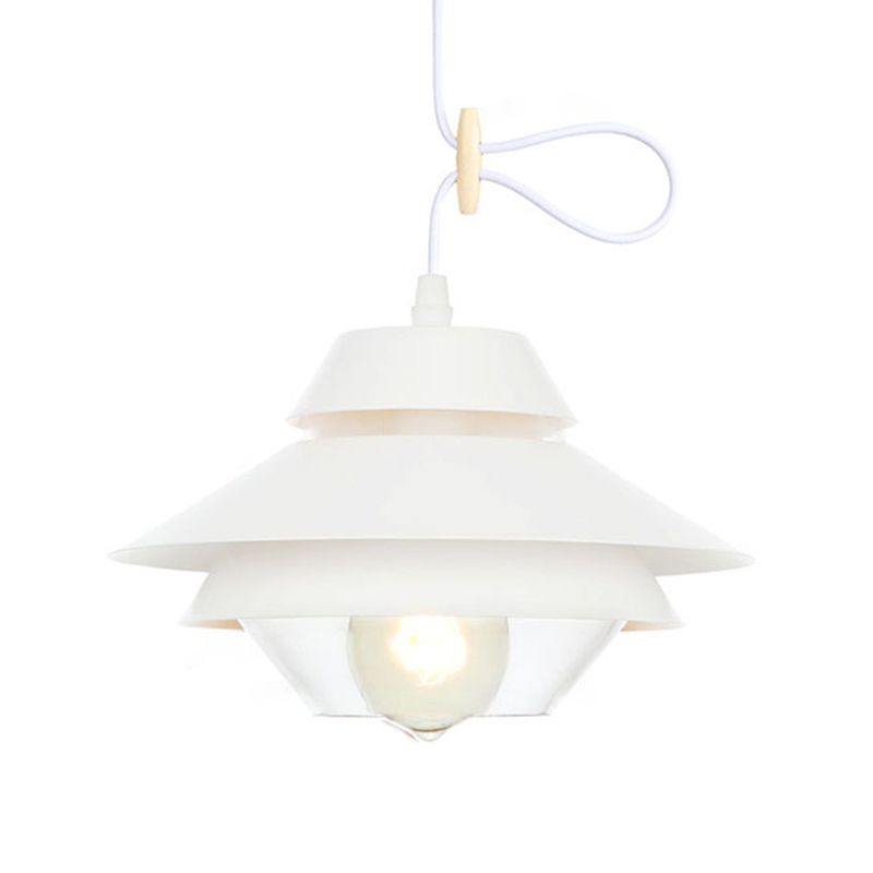 Lagen ontwerp Noordse macaroon-stijl hangend licht 1-licht eenvoud metalen suspensielampje