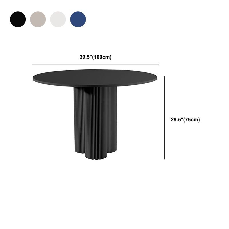 Modern Style Coffee Table with Abstract Base Design Round Wooden Table