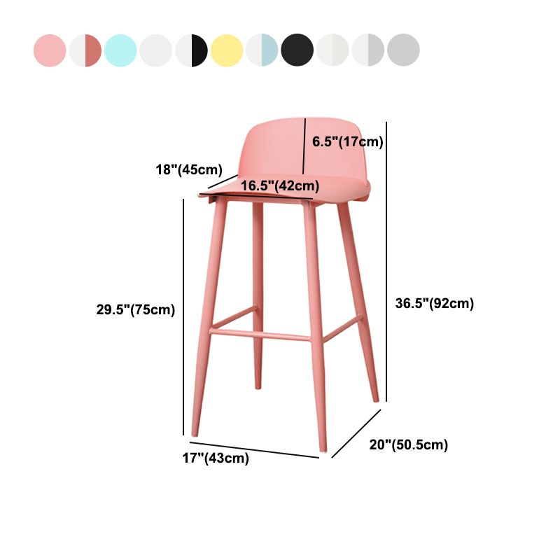 Coffee Shop Footrest Scandinavian Stool Matte Finish Plastic Barstool