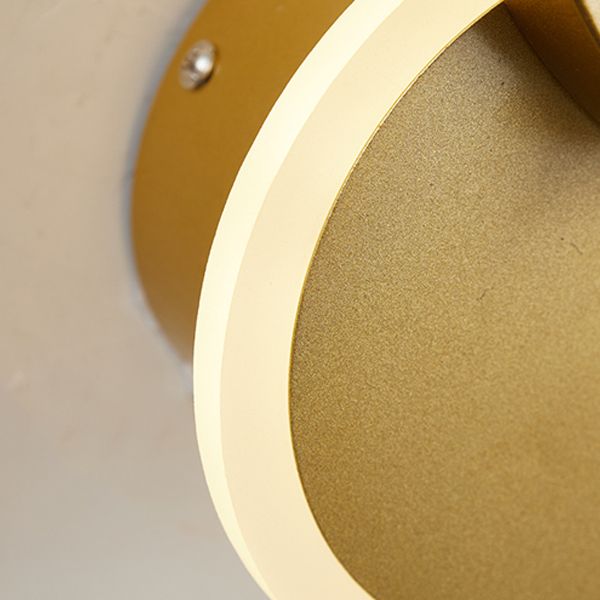 Modern LED Metal Wall Sconce Circle Shape Wall Light with Acrylic Shade for Bedroom