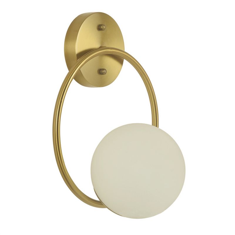 13.7 "H METAL Simplicidad Luz de pared estilo nórdico Vidromina Blanca Tombra Lámpara de aplachadoras de 1 luces