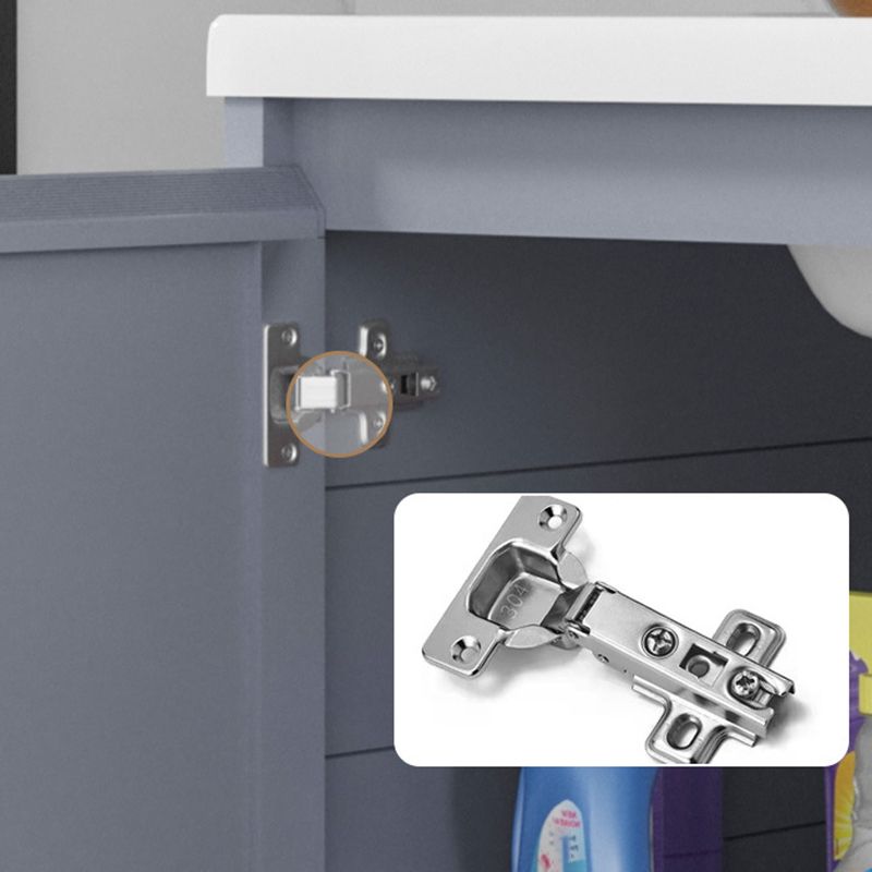 Modern Wall Mount Sink Vanity Metal Bathroom Vanity Cabinet with Mirror Cabinet