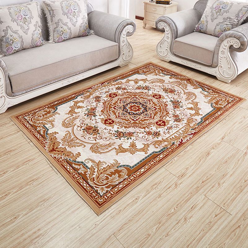 Modern Floral Printed Rug Multi-Color Polyster Indoor Rug Anti-Slip Backing Machine Washable Area Carpet for Living Room