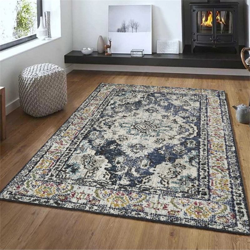 Exotic Geometric Patterned Rug Multicolored Moroccan Rug Polypropylene Stain Resistant Non-Slip Backing Machine Washable Carpet for Room