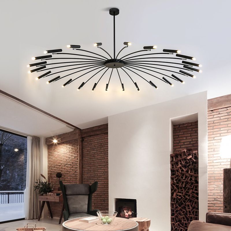Linear Chandelier Light Fixtures Modern Multi-Head Suspension Pendant Lamps for Living Room
