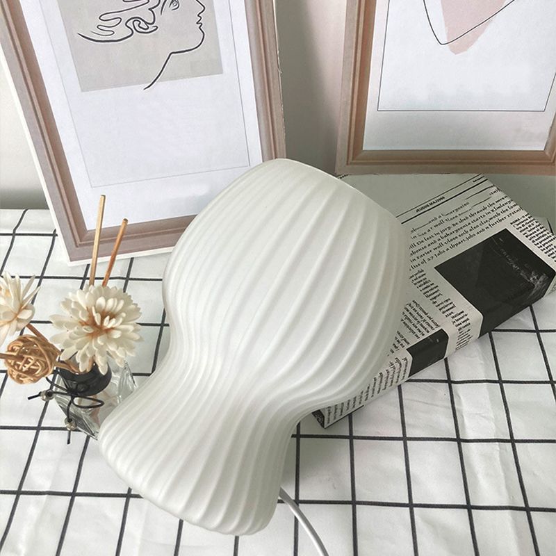 Mushroom Night Table Lamps Modern 1-Light Nightstand Lights with Glass Shade for Bedroom