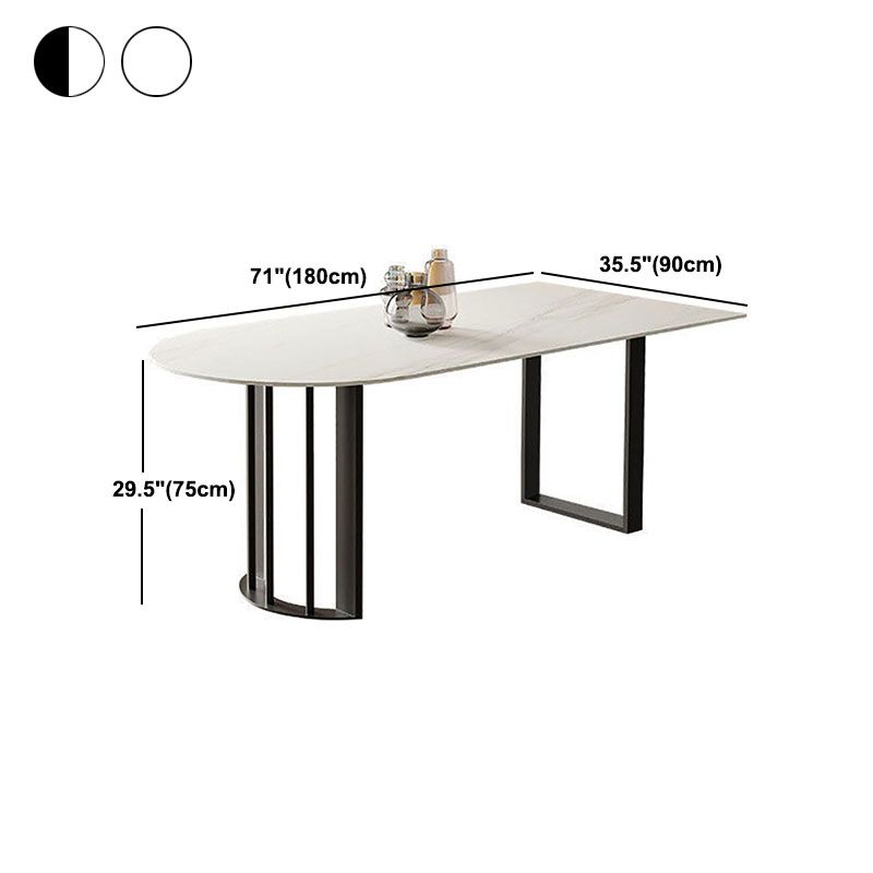 Stone Dining Room Collection Contemporary Double Pedestal Dining Table for Home