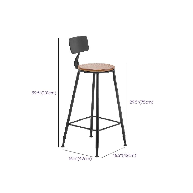 Contemporary Style Counter Stool Low Back Armless Bar Stool for Indoor