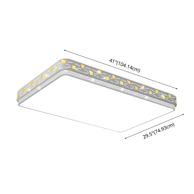 Geometric Shaped Living Room Ceiling Lamp Acrylic Modern LED Flush Light with Crystal Decoration