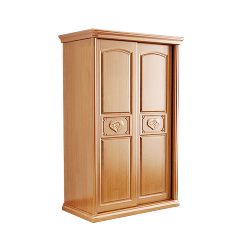 Traditional Solid Wood Wardrobe Freestanding Wardrobe Armoire with Shelves