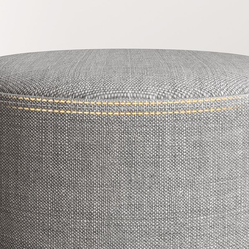 Contemporary Footstool Ottoman Fabric Upholstered Solid Color Round Ottoman