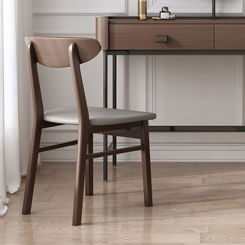 2 Drawers Dressing Table 30.7" High Vanity Set with Stool in Brown