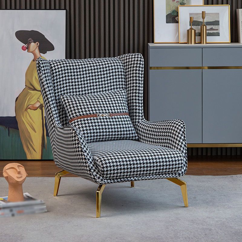 30.31"Wide Wingback Chair with Pillow Back and Basic Four Legs