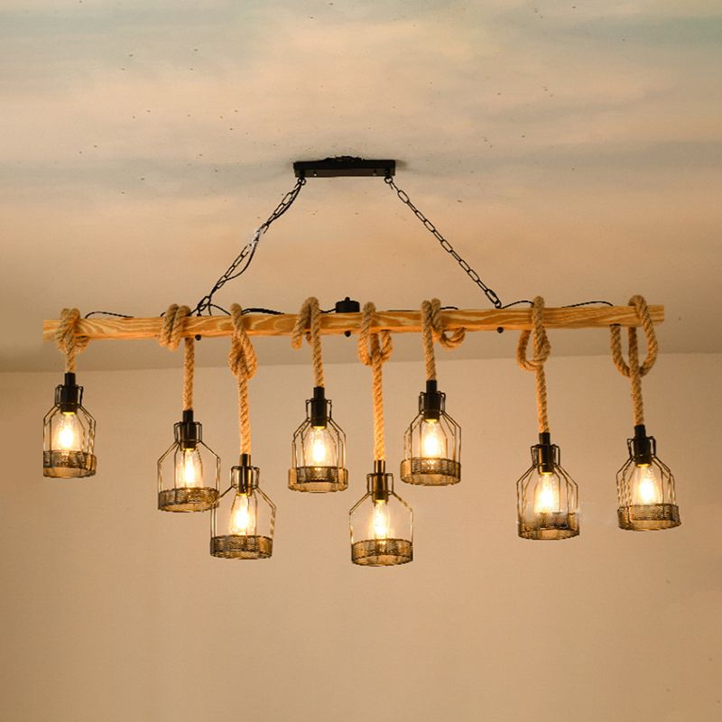 Industrial Island Light Household Metallic Hanging Lighting Fixture for Dining Room