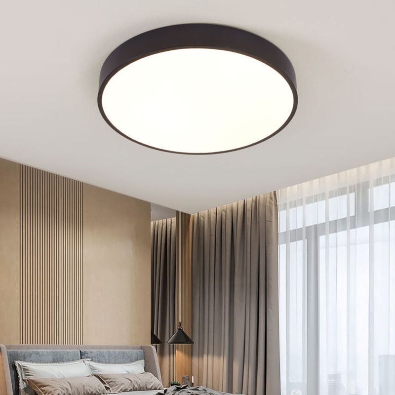 Soporte De Iluminación De Techo De Montaje De Tambor Acrílico De Estilo Moderno 1-Luces De Techo De Descarga Led De Luz