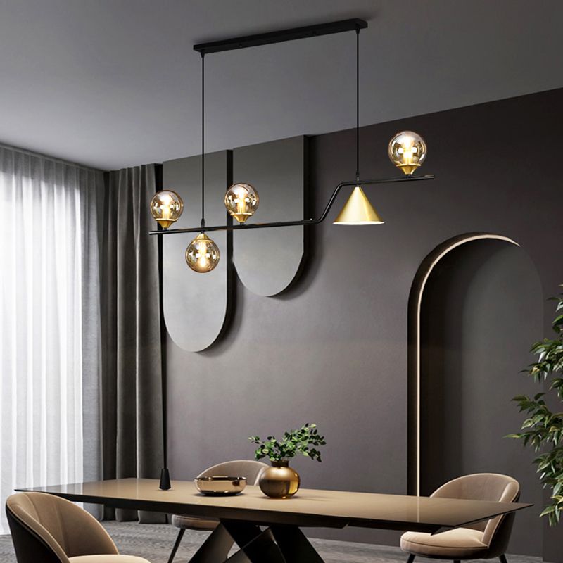 Contemporary Island Light Globe Glass Island Lights for Kitchen