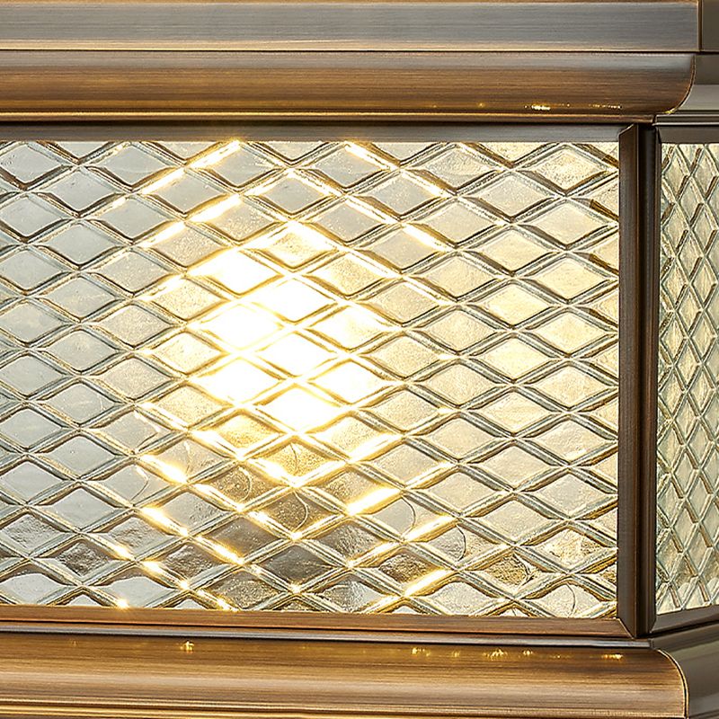 Rectangular Shape Metal Solar Pillar Lamp Modern 1-Light Outdoor Waterproof Light