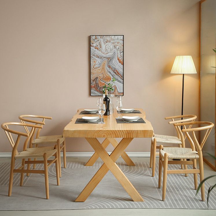 Modern Dining Set 1/2/5 Pcs Solid Wood Dining Table and Chairs