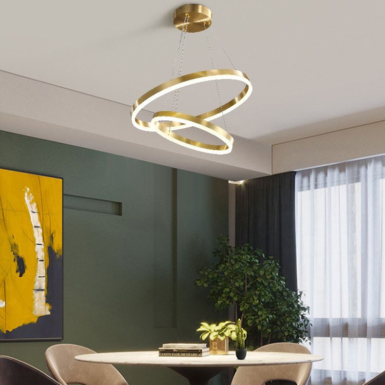 Postmodern Orbicular Suspended Lighting Fixture Acrylic Hanging Ceiling Fixture for Restaurant