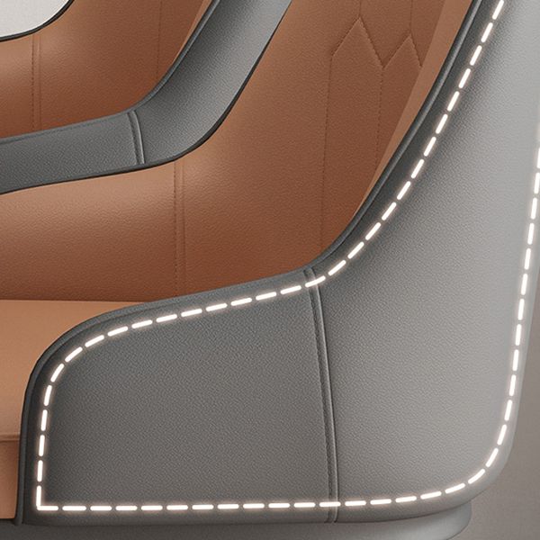 Sillas de comedor Glam, silla Parsons curvada de cuero con acabado mate para cocina