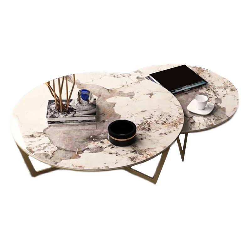 Slate Round Coffee Table No Distressing Frame Nesting Coffee Table Set