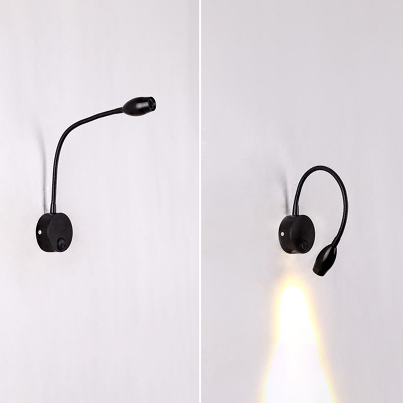 Diseño de manguera ajustable lámpara de lectura LED lámpara de montaje de pared de aluminio moderna con interruptor independiente