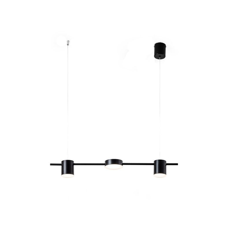 Linear Metallic Chandelier Light Modern 3/5 Heads Black/Gold Hanging Lamp with Rotatable Shade, Warm/White Light