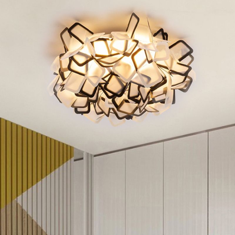 Blossoming Flower Acrylic Flush Mount Contemporary Led White/Black/Blue Flush Ceiling Light Fixture