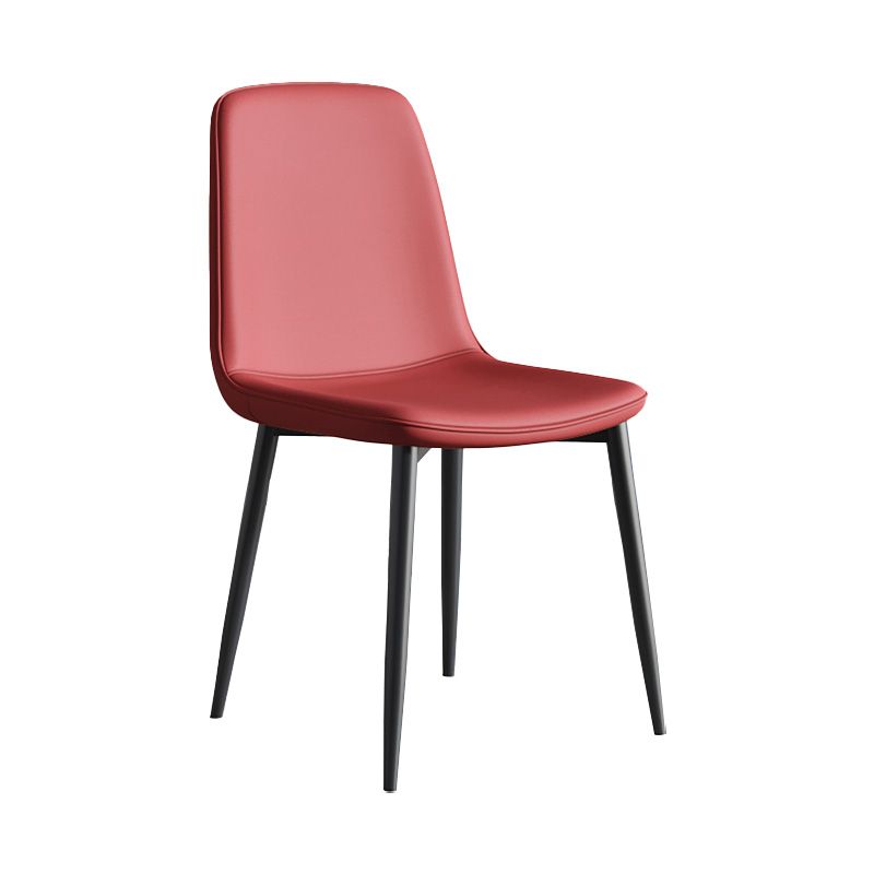 Modern Metal Indoor-Outdoor Chair Dining Room Solid Back Armless Single Chair