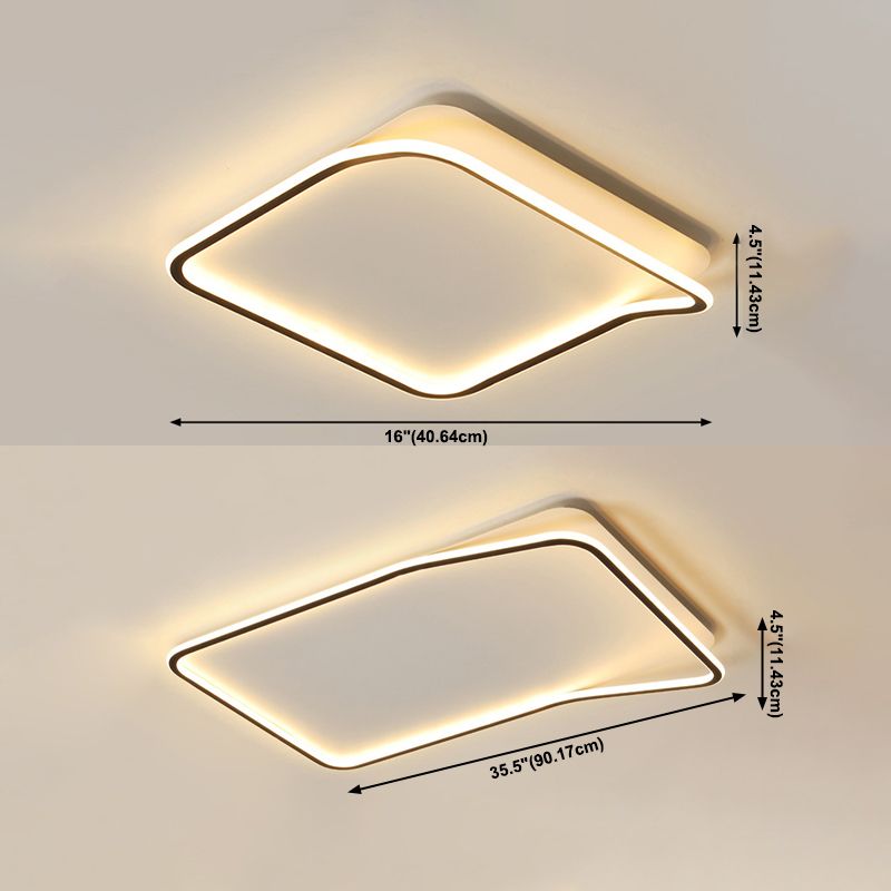 Geometrische Schwarz Bündig Montierte Deckenleuchte Moderne Stil Metall Led Bündig Deckenleuchten