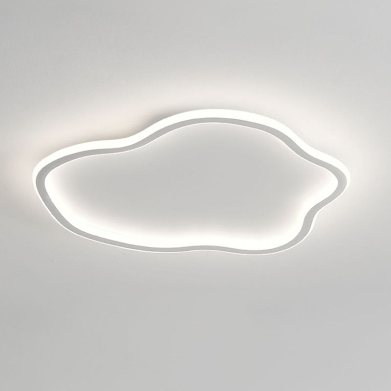 White Shaded Ceiling Light LED Acrylic Modern Flush Mount Lighting for Foyer