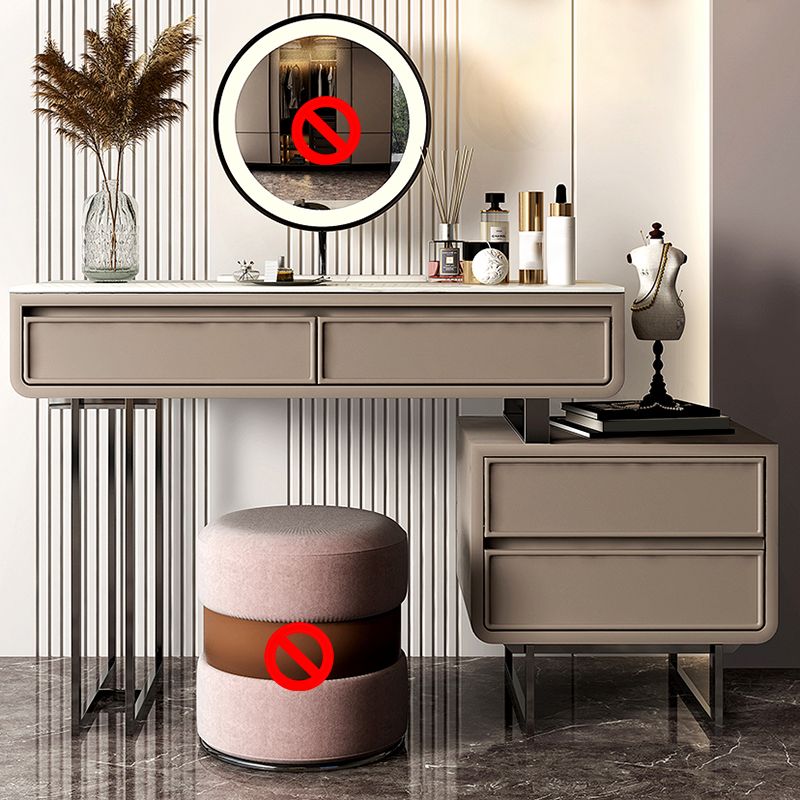 Luxurious Make-up Vanity Stone Top Vanity with 2/4 Storage Drawers