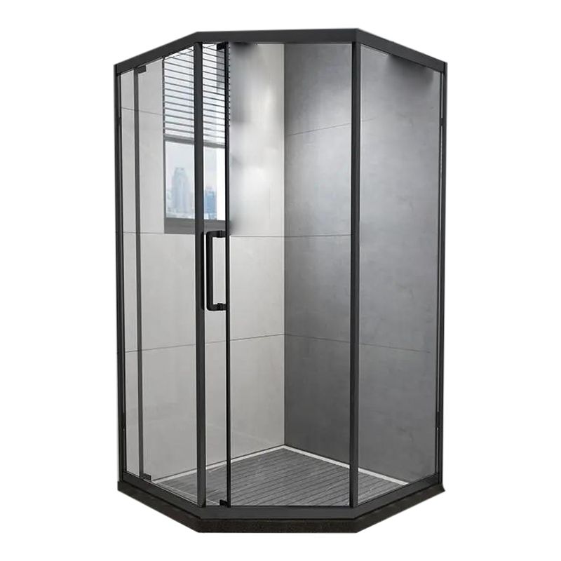 Black Double Sliding Shower Bath Door Framed Clear Shower Doors