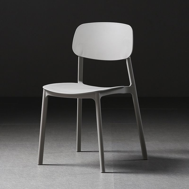 Plastic Armless Dining Chairs Scandinavian Open Back Dining Side Chair