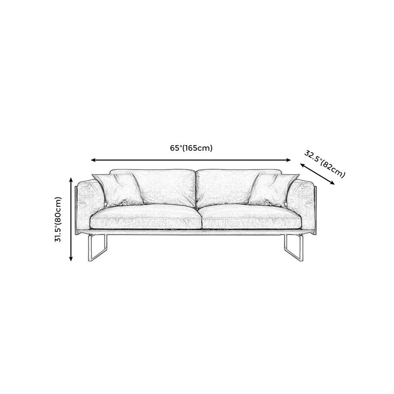 Wooden Genuine Leather Cushions Sofa 31.5"H Contemporary Industrial Square Arm Sofa,Black